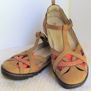 Jambu Charley Tan Leather with Peach Accent Size 7.5 NWOT